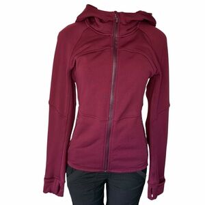 Lululemon Fleece Flurry Jacket magenta purple cold weather hooded zip up size 6